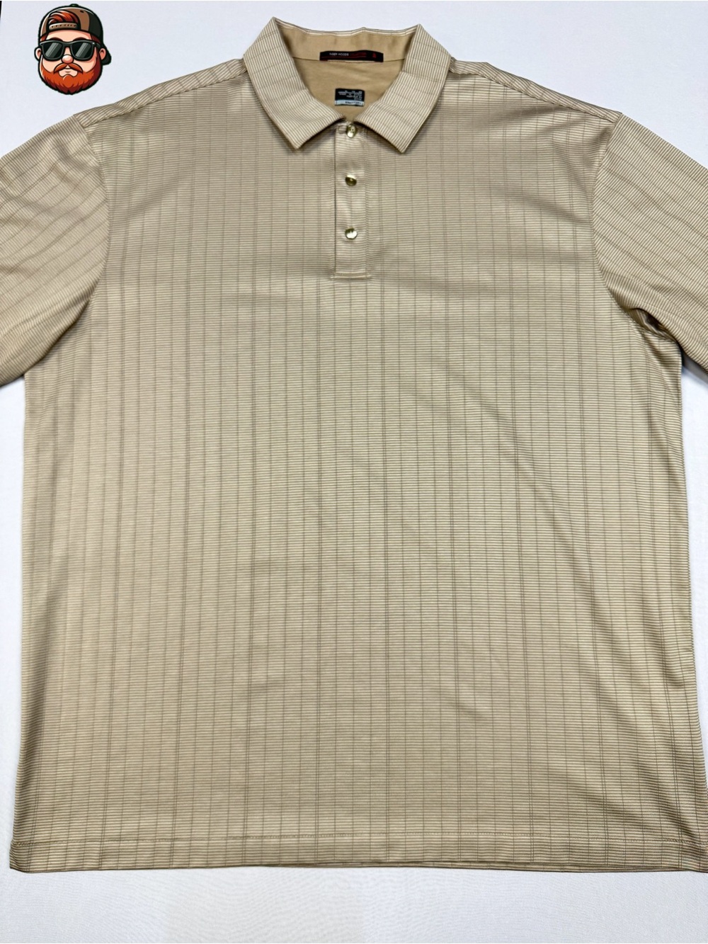 Tiger Woods Collection Men's XL Golf Polo Shirt Tan, Nike Fit Dry, Y2K Vintage